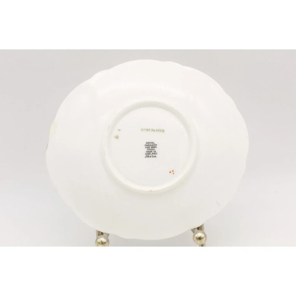 Art Deco Saucers Royal Paragon Thorn England Antique Enamelled Fine Bone China